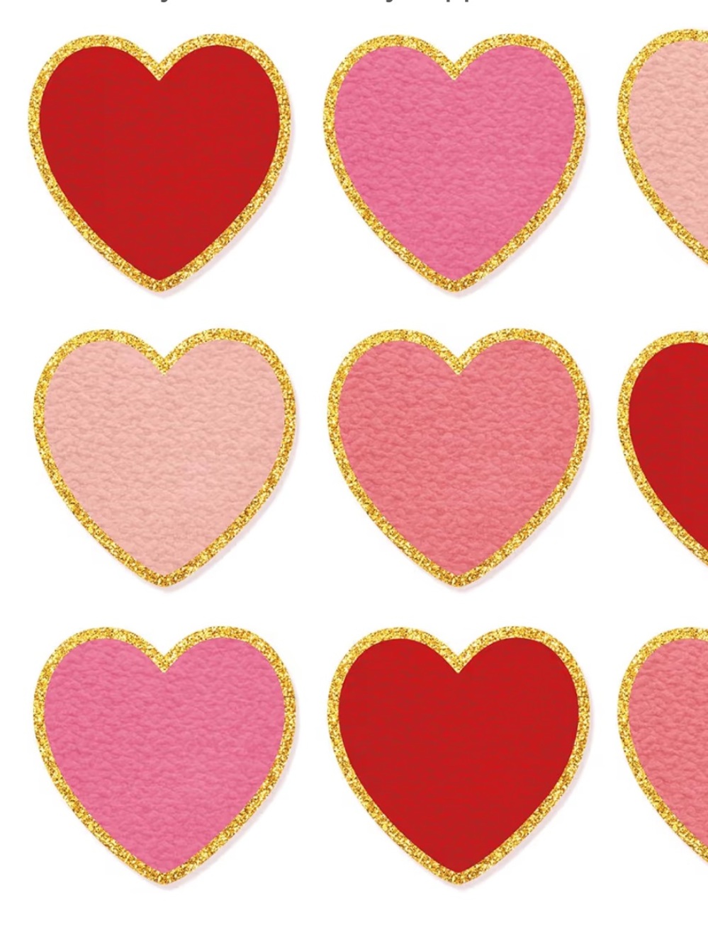 Red & Pink Heart Cutouts with Gold Edge - Valentine's Party Decorations